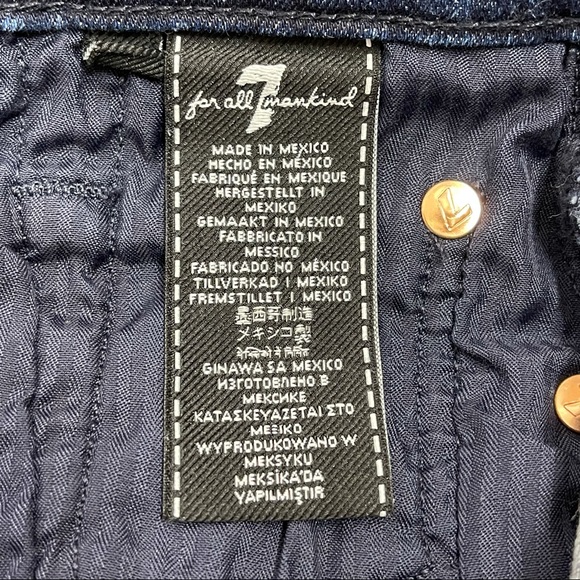7 For All Mankind The Ankle Skinny Jeans in Luxe Vintage Dark Indigo Size 33 New - Picture 7 of 8